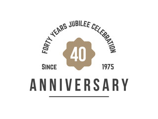 Forty years anniversary celebration logotype. 40th anniversary logo.