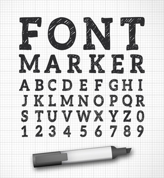 Font Alphabet Marker Effect Vector