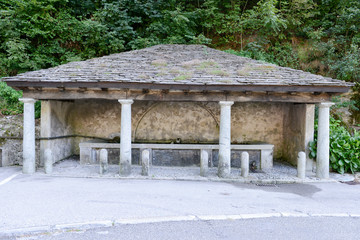 Old washhouse at the village of Muggio on Muggio valley