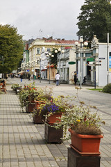 Fototapeta na wymiar Jomas street in Jurmala. Latvia