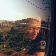 face of handsome man in the window