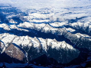 snow covered mountains at the Alps