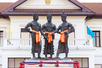 The Three Kings Monument at old town Chiang Mai (700 years old)