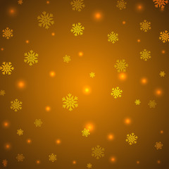 Christmas yellow background with snowflakes and glitter