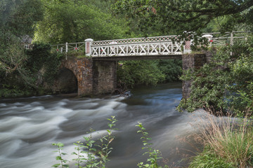 Marsh Bridge, shot after a night of heavy rain, Dulverton, Somerset, England, UK