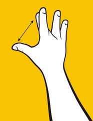 Hand magnifying image