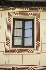 Elegant, old windows and classical city of San Ildefonso, Palaci