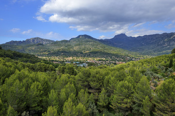 Fototapeta na wymiar Tramuntana mountain range. Mallorca, Balearic islands, Spain in July.