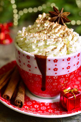 Fototapeta na wymiar Spicy hot chocolate in a cup.