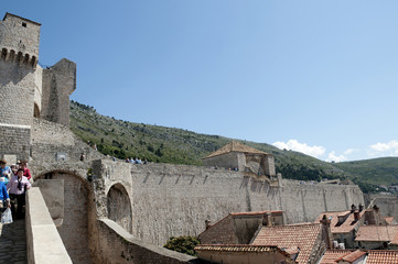Obraz premium The Walled City of Dubrovnic in Croatia Europe It is one of the most delightful tourist resorts of the Mediterranean. Dubrovnik is nicknamed 