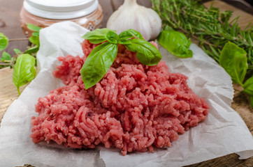 Minced beef raw
