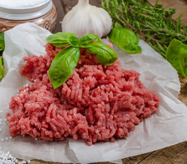 Minced beef raw