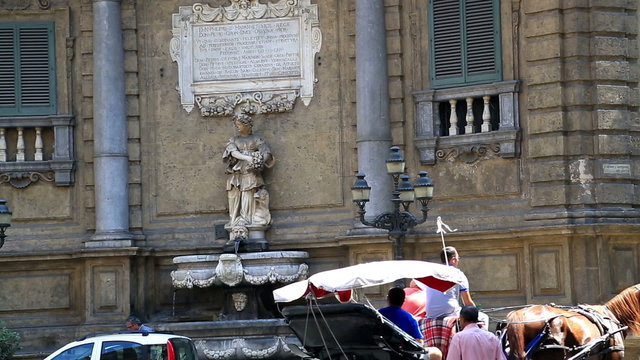The Four Corners (Quattro Canti square) Palermo Sicily Italy