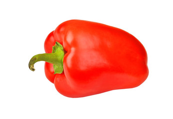Fresh sweet red pepper, isolated on white background