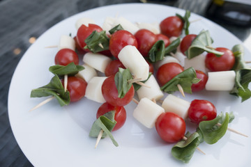 Tomato, Basil and Mozzerella Caprese Tapas