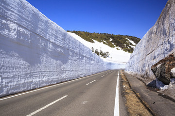 八幡平アスピーテラインの雪の回廊　秋田県～岩手県