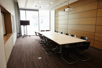 Business boardroom without people