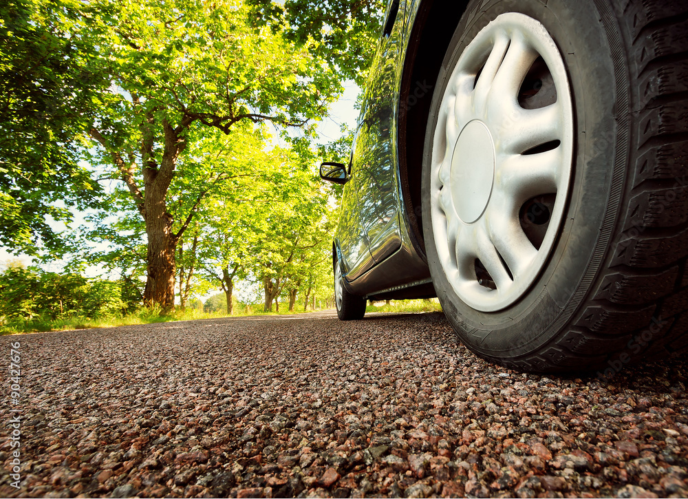 Canvas Prints Car on asphalt road in summer