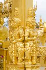 Purple giants statue.