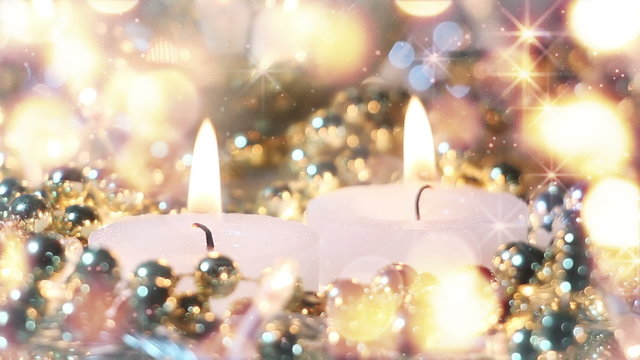 candles and christmas stars loopable background
