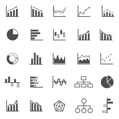 Graph icons on white background