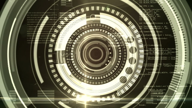 Dial interface in black and yellow