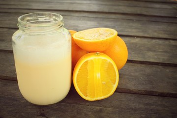 Fototapeta na wymiar Orange smoothie