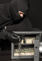Thief burglar and home safe