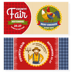 County fair vintage invitation cards