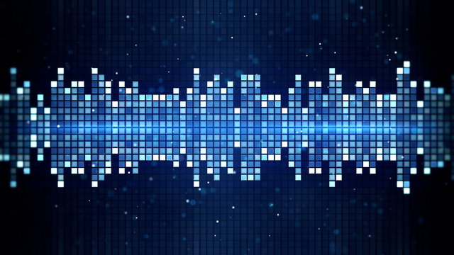 blue flashing squares equalizer. Computer generated seamless loop party background. 4k (4096x2304)
