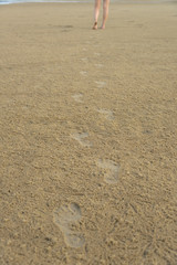 Footprints on the beach