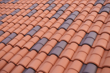 Pattern of red tile roof