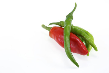 hot chili peppers  on a white background