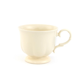 empty vintage tea or coffee cup on white background