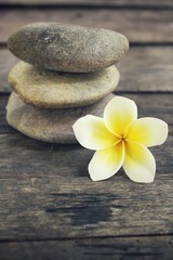 Fototapeta premium Frangipani with spa stones