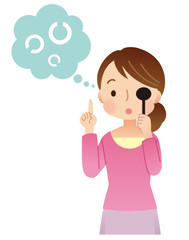 視力検査をする女性