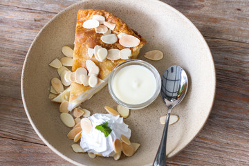 Freshly baked coconut cream pie
