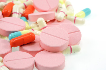macro shot of medicines, capsules and tablets