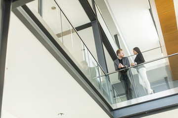 Young couple working in the office