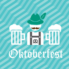 greeting card Oktoberfest design - the icon with the man in the