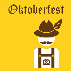 greeting card Oktoberfest design - the icon with the man in the