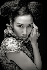 Beautiful asian woman  pose in studio.