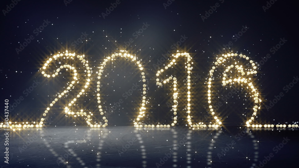 Aufkleber 2016 greeting christmas lights. computer generated seamless loop abstract motion background