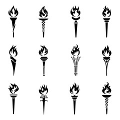 Torch icons set