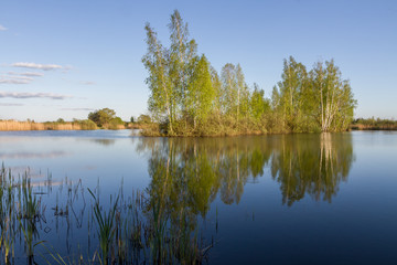 A small island in the lake