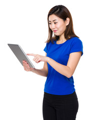 Asian woman use of the tablet pc