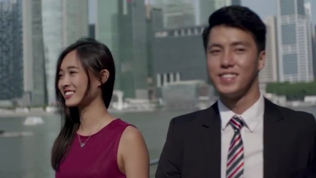 slow motion of asian chinese dating couple