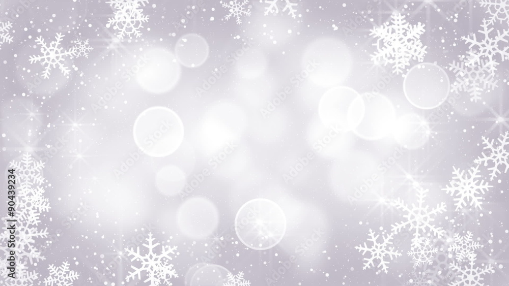 Poster silver snowflakes frame loopable background