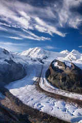 Crédence de cuisine en verre imprimé Cervin Swiss Alps with glaciers, the Matterhorn area