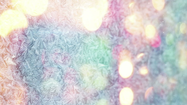 frozen window glass and shimmering lights loopable 4k (4096x2304)
